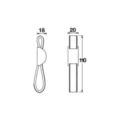 Hafele Düğme Kulp Vegard Jr. Deri Antik Gümüş