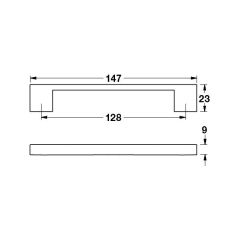 Hafele Mobilya Kulpu Han 128mm Parlak Krom