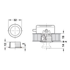 Hafele Rozet 19mm (10 Adet), Parlak Krom Renk