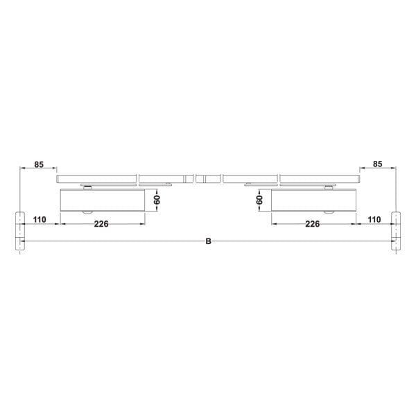 Hafele TS3000 V Kapı Kapatıcı Gövde Gümüş Renk