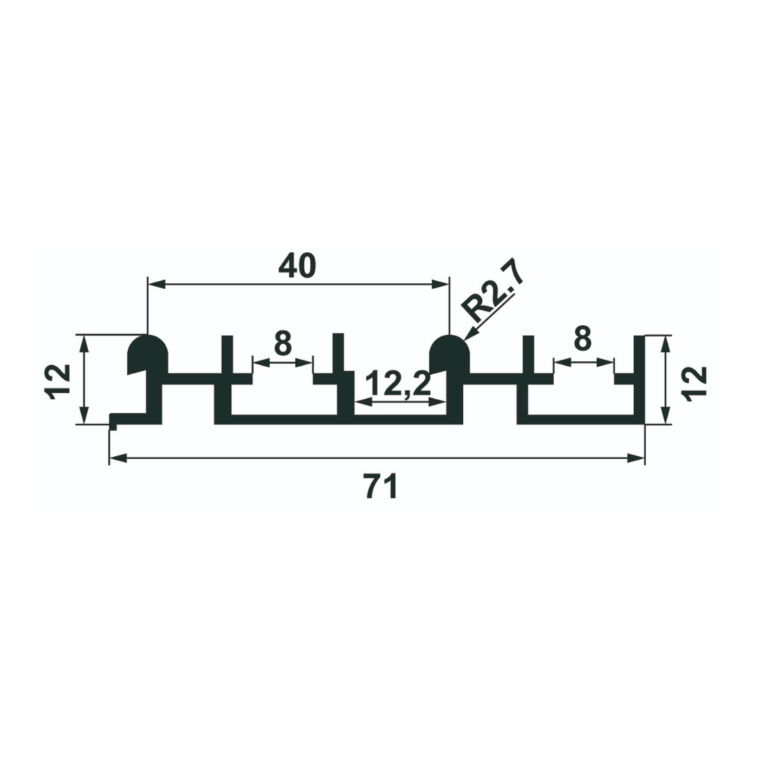 Hafele Ahşap Kayar Kapak Üst Rayı Prime 90 II Alüminyum 2500mm
