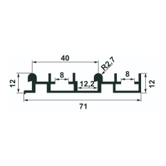 Hafele Ahşap Kayar Kapak Üst Rayı Prime 90 II Alüminyum 2500mm
