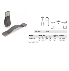 Hafele Düğme Kulp Tage Jr. Deri Antik Gümüş