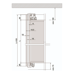Hafele Ahşap Kayar Kapak Seti Prime 90 II Önde Kayan 90 kg 2 Kapak 25-30mm