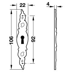 Hafele Rozet Zamak Kahverengi 22x106mm