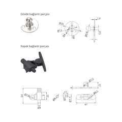 Hafele Runa Plus Gazlı Piston Frenli 120N Antrasit