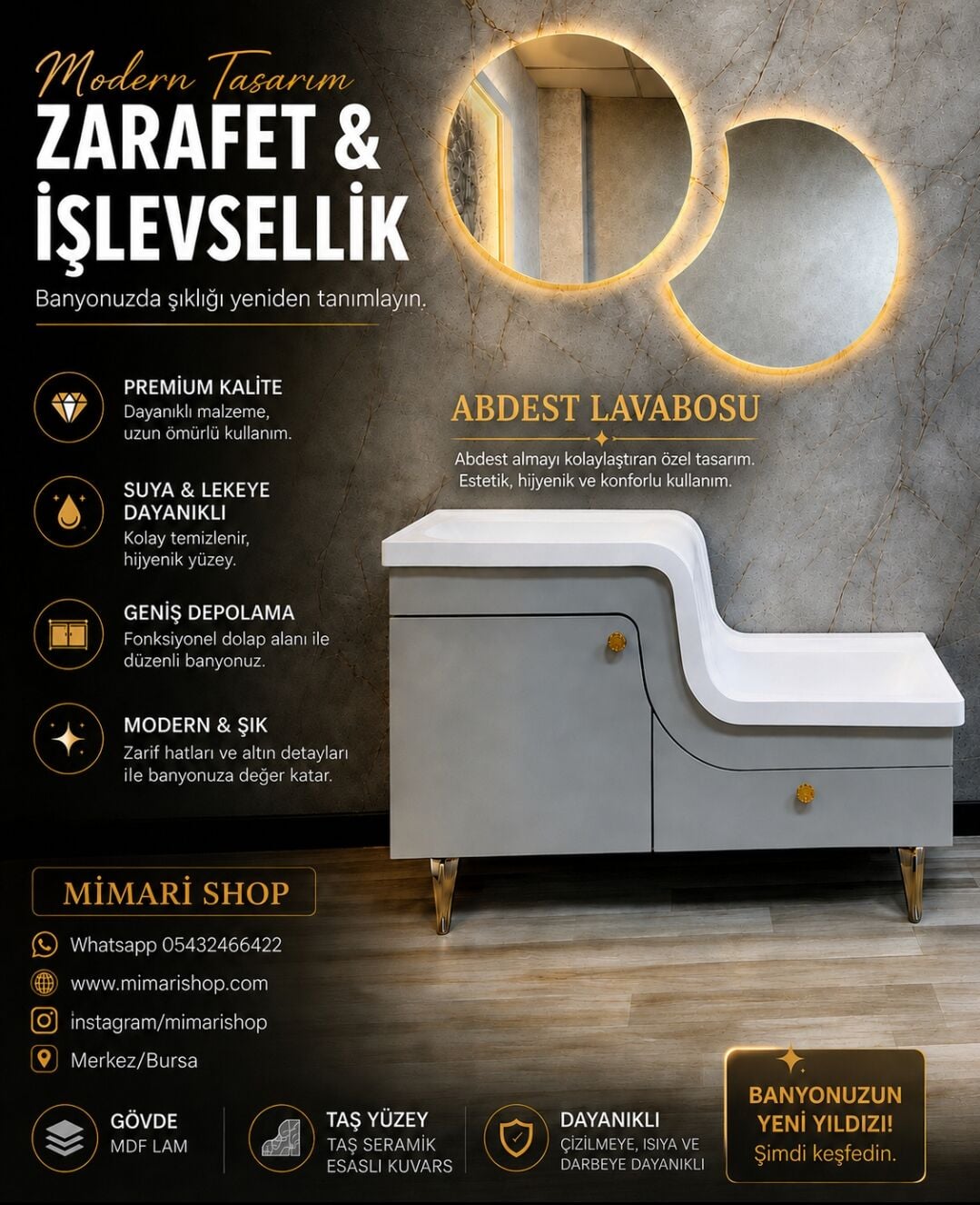 Abdest Lavabosu Seti Z Tipi