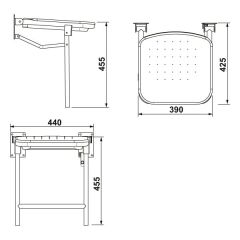 Hafele Duş Oturağı,455X440X425