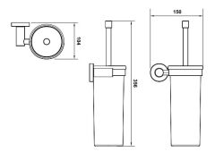 Hafele OZO Tuvalet Fırçalık Duvara Monte Titanyum