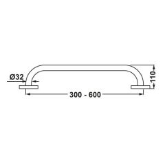 Hafele Tutunma Barı Düz Ø32 120X600