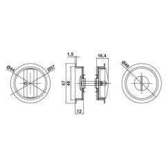 Hafele Round Pasaj Tipi Gömme Kulp Parlak Krom