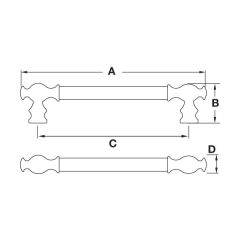 Hafele Mobilya Kulpu Resel 160mm Antik Gümüş