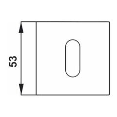 Hafele Kare Oda Kapı Kolu Rozeti 53mm, Mat Paslanmaz Çelik Renk