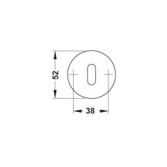 Hafele Yuvarlak Wc Kapı Kolu Rozeti 52mm, Mat Paslanmaz Çelik Renk