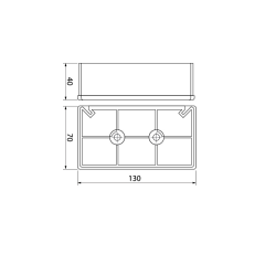 Hafele Box Köşeli Mobilya Ayağı 70x40mm, Mat Paslanmaz Çelik Renk