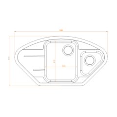 Vantole Granit Köşe Eviye 1,5 Gözlü Antrasit