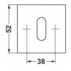 Hafele Kare Oda Kapı Kolu Rozeti, Mat Siyah Renk