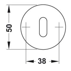 Hafele Yuvarlak Oda Kapı Kolu Rozeti 52mm, Mat Paslanmaz Çelik Renk