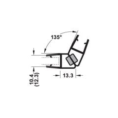 Hafele Mıknatıslı Cam Kapı Fitili 135 Derece 10-12/2500mm