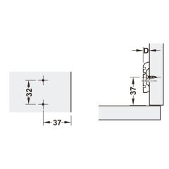 Hafele METALLA 110 H Taban 4 Delik Klipsli 2mm