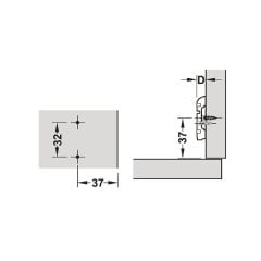 Hafele METALLA 110 H Taban 4 Delik Klipsli 2mm