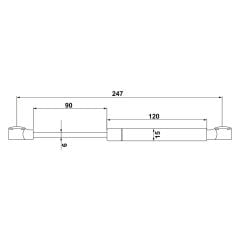 Hafele RUNA DROP 100N, Antrasit Gazlı Piston
