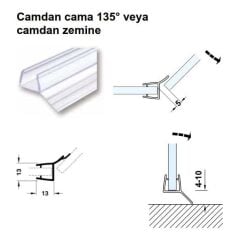 Hafele Cam Kapı Fitili Cam-Cam 135 Derece 10-12/2500mm