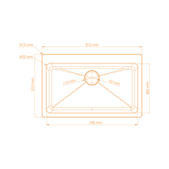 Vantole Granit Eviye 810x510mm Tek Gözlü Beyaz