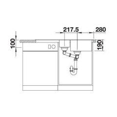 Blanco Granit Eviye Sona 6S Tezgah Üstü 1,5 Göz Damlalıklı Kaya Gri