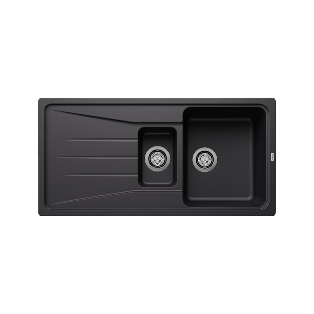 Blanco Granit Eviye Sona 6S Tezgah Üstü 1,5 Göz Damlalıklı Siyah
