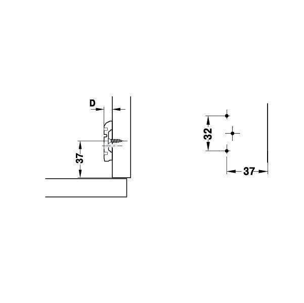 Hafele Metallamat S 0mm Vidalı H Taban