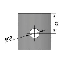 Hafele Cam Tutucu Duvar-Cam 90 Derece Grafit Siyah Renk