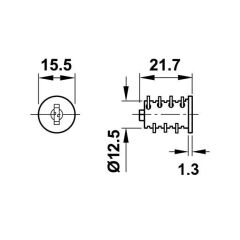 Hafele Symo Silindir Göbeği HS 3 SH 2351-2400 (50 Adet)