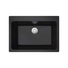 Vantole Granit Eviye 710x510mm Tek Gözlü Siyah