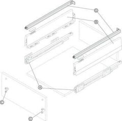 Hafele MATRIX BOX P Kare Bordür Beyaz 500mm