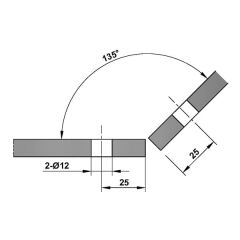 Hafele Cam Tutucu Cam-Cam 135 Derece Parlak Krom Renk