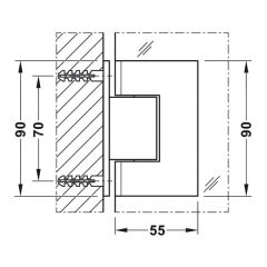Hafele Duş Menteşesi Duvar-Cam 90 Derece Grafit Siyah Renk