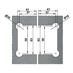 Hafele Duş Menteşesi Cam-Cam 90 Derece Grafit Siyah Renk