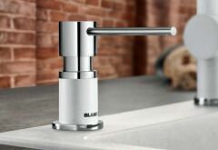 Blanco LATO Sılgranit  Sıvı Sabunluk Beyaz /Krom