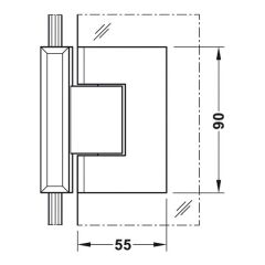 Hafele Duş Menteşesi Duvar/Cam 90 Derece Parlak Krom Renk