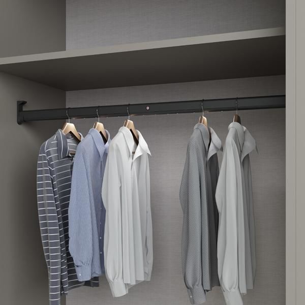 Hafele DRESS LINE Işıklı Askı Borusu Pilli 900-990mm Siyah