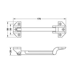 Hafele Sdg02 Kapı Güvenlik Mandalı, Antik Bronz Renk