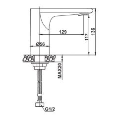 Hafele Sensörlü Lavabo Armatürü Orfeo Mono Parlak Krom