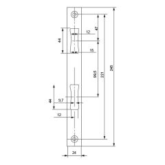 Hafele Gömme Kilit Karşılığı 24x245mm Paslanmaz Çelik Renk