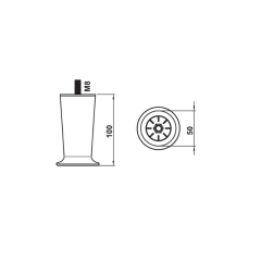 Hafele Grimaldo Mobilya Ayağı 100mm, Ceviz Renk