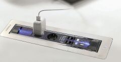 Hafele VTURN 1 HDMI/1 RJ45/1USB-A&C Paslanmaz Çelik Renkli