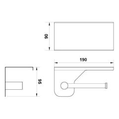 Hafele Tuvalet Kağıtlığı Ozo Etajerli Duvara Monte Mat Siyah Renk