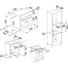 Fırın Smart Linear FSL 82 H XS Black Glass-İnox