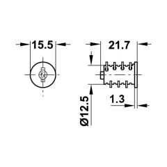 Hafele Symo Silindir Göbeği HS 3 SH 0851-0900 (50 Adet)