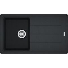 Franke Granit Eviye Tek Gözlü Damlalıklı Basis BFG 611-86 Nero